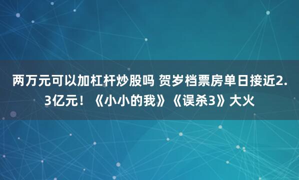 两万元可以加杠杆炒股吗 贺岁档票房单日接近2.3亿元！《小小的我》《误杀3》大火