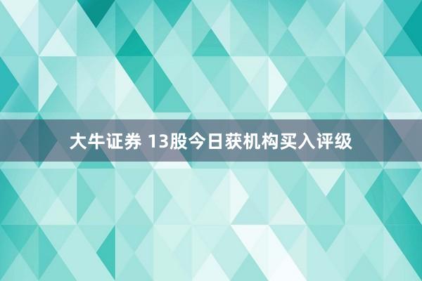 大牛证券 13股今日获机构买入评级