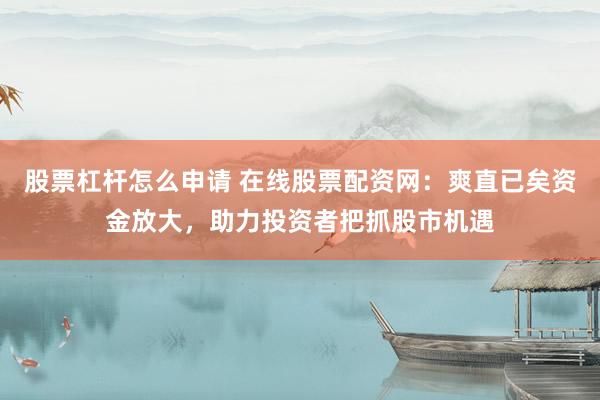 股票杠杆怎么申请 在线股票配资网：爽直已矣资金放大，助力投资者把抓股市机遇