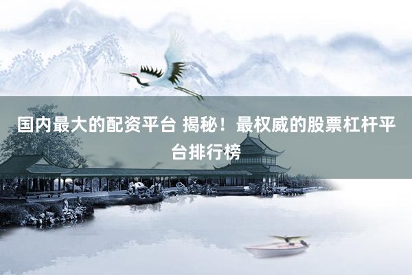 国内最大的配资平台 揭秘！最权威的股票杠杆平台排行榜
